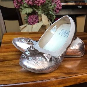 Gap Kids Rose Gold Metallic Kitty Ballet Flats